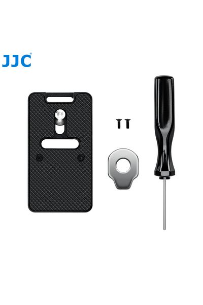 JJC Black Airtag Quick Release Plate Camera Metal Camera Mount Adapter With 1/4"-20 Screw Compatible