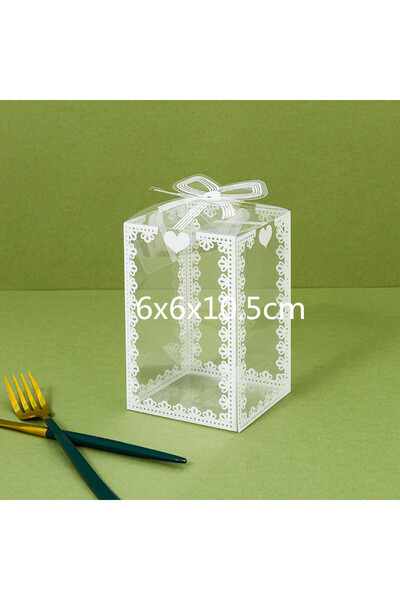 Choice علبة تغليف شفافة مطبوع، 10 قطع، 6×6×10.5 سم، مصنوعة من مادة PVC، لون و...