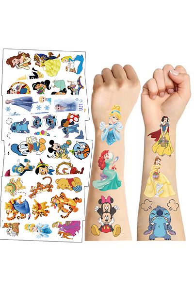 Choice 10pcs All 10pcs Mix Disney Character Tattoo Stickers Birthday Wedding Gift Party Decor Tatoo Body Ar