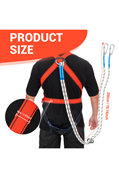 Choice حزام أمان بخطافين صغيرين للعمل في الارتفاع مع حزام أمان بطول 2 متر وحل...