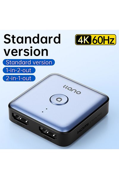 Choice محول HDMI 2.0 من Blue Llano، مقسم HDMI ثنائي الاتجاه بدقة Ultra Hd 4k يدعم 4k@60hz، HDMI