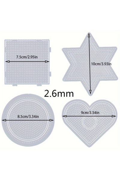 Choice 4 قطع 4 قطع 2.6/5 مم عملي PE شفاف مربع ذوبان خرز لوحة لوحة دائرة ألغاز...