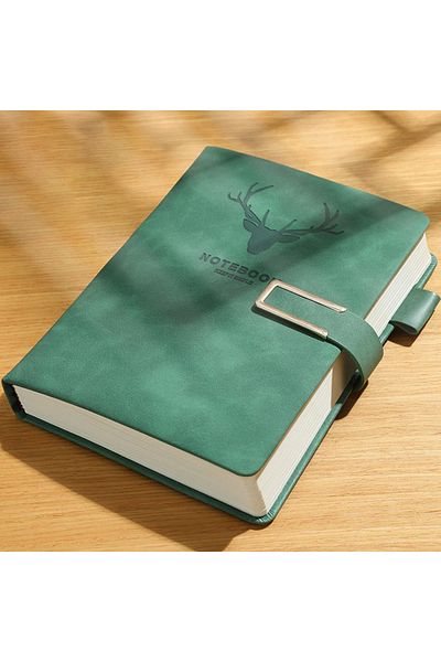 Choice A5 Green 200pages A5 Leather Notebook With Leather Notebook Cover, Personalized Soft Cover And Bookm