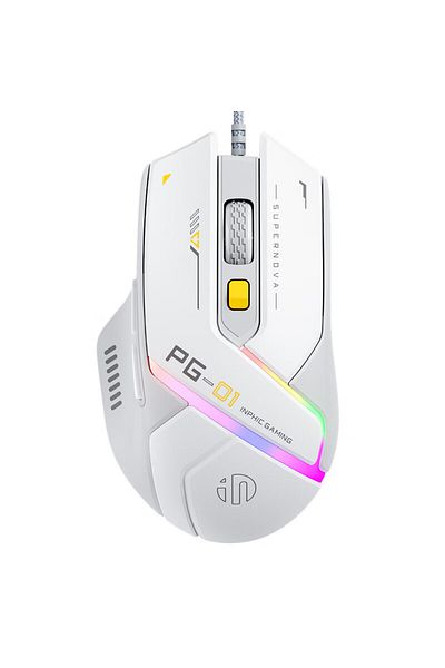 Choice ماوس ألعاب سلكي Pg1 Inphic Pg1 بتأثير إضاءة RGB مريح للاستخدام المنزلي والمكتبي
