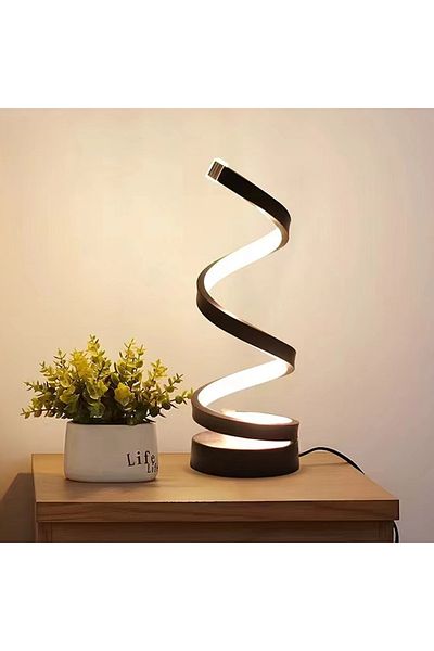 MeeToo Spiral Shape Modern Spiral Table Led Night Light Dimmable Desk Lamp Living Room Nightstand Lamp Beds