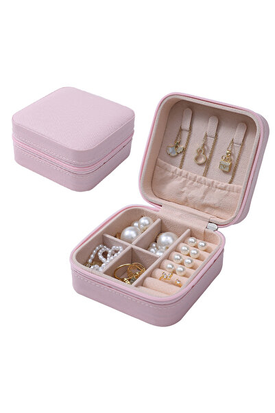 Choice صندوق مجوهرات بسيط باللون الوردي للبيع بالجملة محمول للسفر خاتم وقلادة...