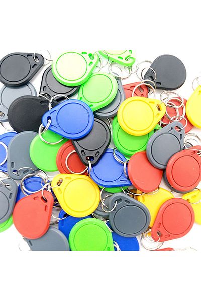 Choice Mixed Color 100pcs Uid Rfid Tag Keyfob For 1k S50 13.56mhz Writable Block 0 Hf Iso14443a Used To Cop