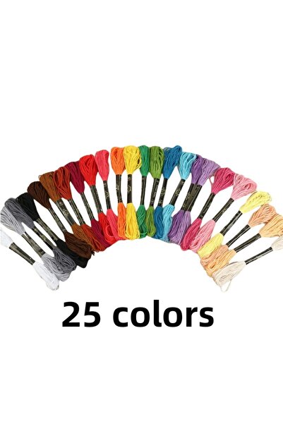 Choice مجموعة خيوط تطريز من القطن مكونة من 25 لونًا بدون تكرار، خيوط خياطة مت...