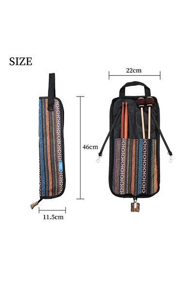 IRIN Ethnic Style Drum Stick Bag Ethnic Style Striped Pattern Oxford Thicken Cloth Handbag Waterproo
