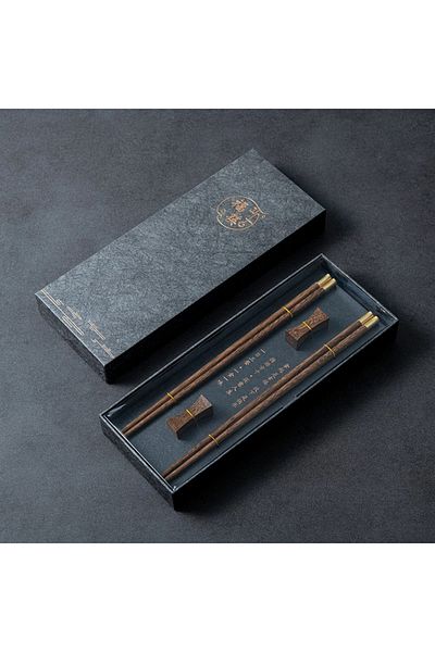 Choice Wenge Wood 2pair High Quality Premium Natural Red Sandalwood Chopsticks Gift Box Packaging Household
