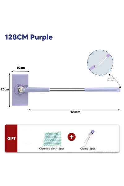 Choice 128CM purple Large Hands-Free Cleaning Mop For window Floor 360°Rotation Dust Remover Automatic Pape