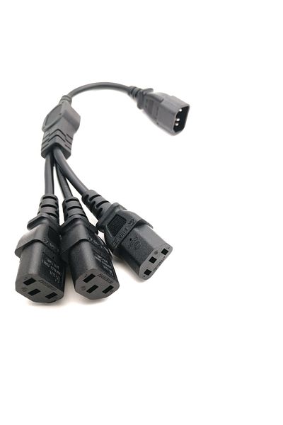 Bolantedz سلك طاقة موزع من النوع Y عالي الجودة بطول 0.3 متر من قابس ذكر IEC 320 C14 إلى 3 × C13 أنثى، من النوع C14 إلى 3 × C13،