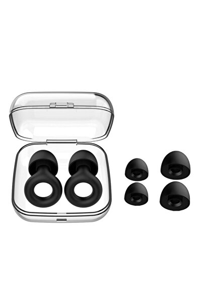 Choice سدادات أذن من السيليكون باللون الأسود للسباحة والنوم وإلغاء الضوضاء وت...