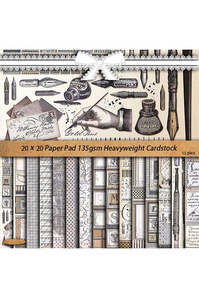 Choice 15sheets 15sheets Vintage Pen Script Material Sticker Kids Diy Tool Computer Stickers For Water Bott
