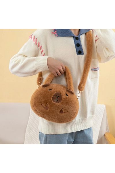 Choice One Size Cpbla Handbag Capybara Plush Backpack Kawaii Fashion Plushie Doll Fur Bag Children's Bag Sh