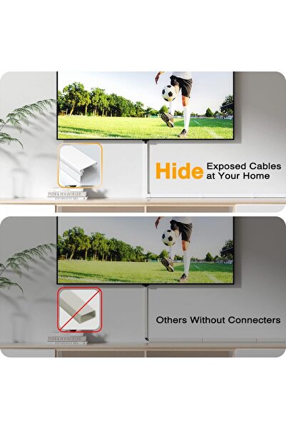 Choice مجموعة غطاء الحبل، غطاء الكابل، قناة الأسلاك، إخفاء أسلاك التثبيت على الحائط، أسلاك الطاقة للتلفزيون 10X...