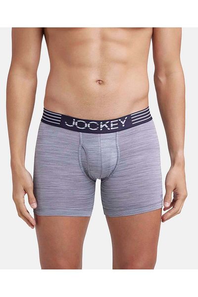 JOCKEY ملابس داخلية بوكسر من الألياف الدقيقة للرجال من Move-MM06-01 باللون الرمادي