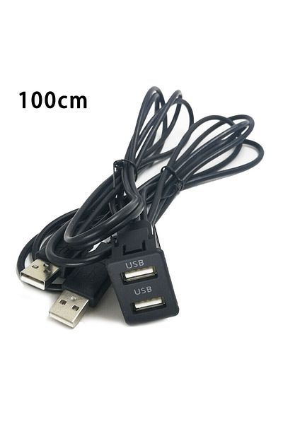 Choice Universal Car Dash Flush Mount USB Port Panel Auto Boat 100cm Extension Cable Adapter For Toyota ...