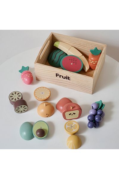 Choice Fruit Cutting Play Food Toys Kids Kitchen Toys Wooden Food Accessories Set Pretend Food Fruit Vegeta