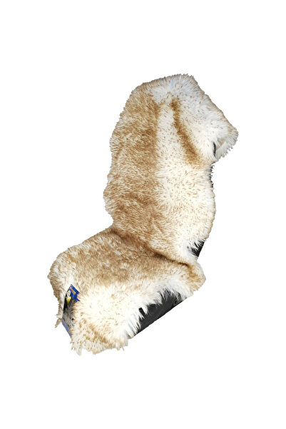 Generic Sheepskin Car Seat Cover, Soft Wool Pad, Fits Most Vehicles Beige & White