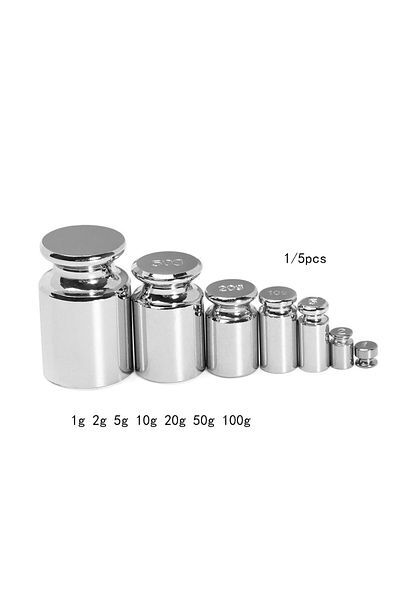 Choice 1/5pcs Accurate Calibration Set Chrome Plating Scale Weights Set 1g 2g 5g 10g 20g 50g 100g Grams ...