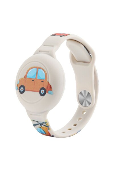 Choice بيج - سوار معصم سيليكون جديد مقاوم للماء لحامل بطاقات Airtag للأطفال