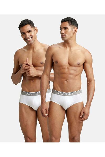 JOCKEY Mordern Classic Square Cut Brief 2Pc Pck 8037-02 White
