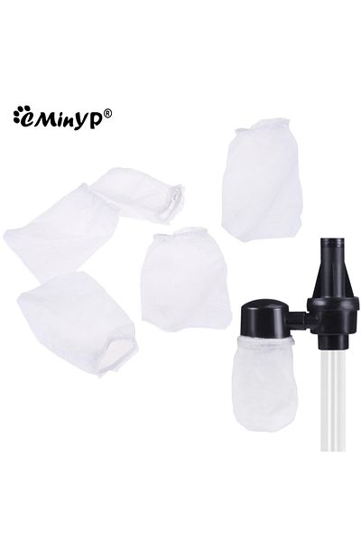 Choice 5Pcs Aquarium Siphon Filter Bags Fish Tank Electric Water Changer Gravel Cleaner Replaceable Mesh...