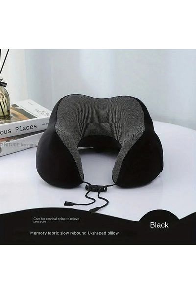 Choice Color Black Soft Travel Pillow U Shaped Travel Healthcare Memory Foam Neck Cervical Airplane Pillow