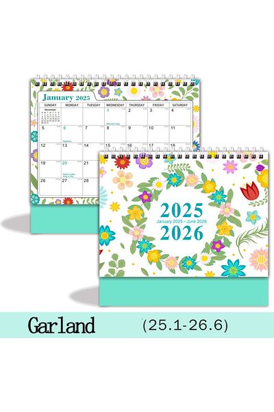 Choice Garland 1pc 2025 Cross-border English Desk Calendar 18 Months Calendar Desktop Creative Ins Display