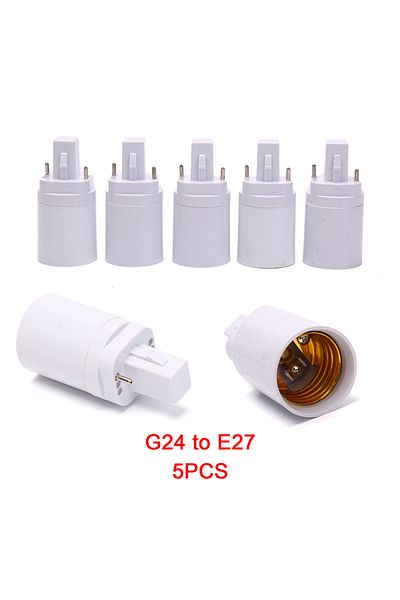ZLinKJ 5PCS G24 To E27 Socket LED Lamp Adapter Flexible Extend Lamp Base LED Light