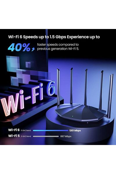 Tenda WIFI6 Pro Router AX1500 Gigabit Wireless Signal Amplifier 2.4GHz/ 5G Beamforming Parental C...