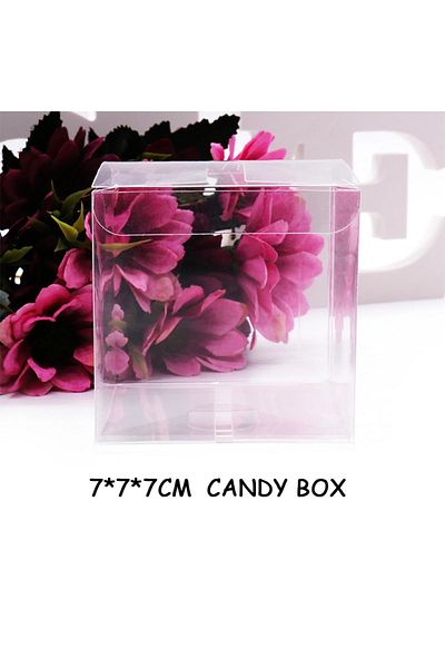 Choice 50pcs 7x7x7cm 30/50pcs Pvc Square Clear Candy Gift Box Chocolate Candy Boxes Jewelry Storage Boxs We