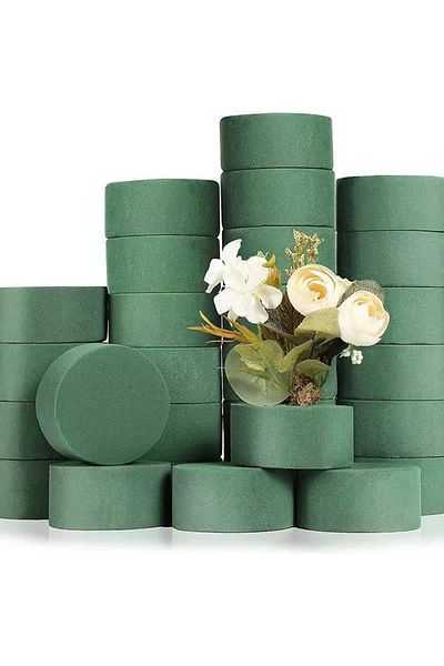 Choice Green Floral Foam, 10PCS Round Floral Foam Brick, Dry Floral Foam Blocks, Artificial Flower Mud D...