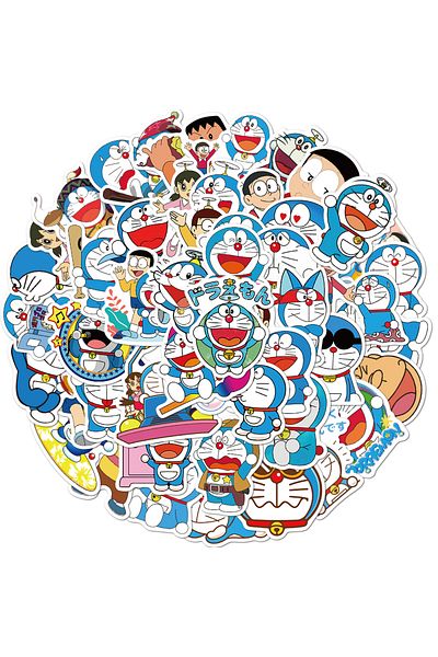 Choice 1 50pcs Anime Doraemon Stickers Waterproof Laptop Guitar Skateboard Diy Decoration Cute Book Phone .