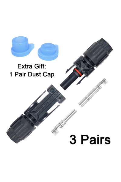 Choice موصل لوحة شمسية أسود بثلاثة أزواج أحمر وأسود مع غطاء مطر بدون أدوات، ت...