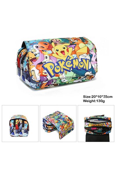Choice 007 Pokemon Stationery Bags Pocket Monster Learn Pencil Case Student Portable Pen Case Nylon Materia