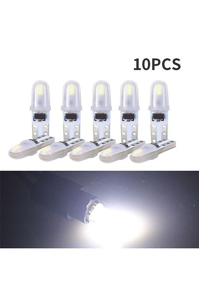 Choice 10 قطع بيضاء 12 فولت تيار مستمر T5 LED لمبات السيارات LED بدون قطبية مصباح لوحة القيادة 2-3014 SMD ترخيص الباب