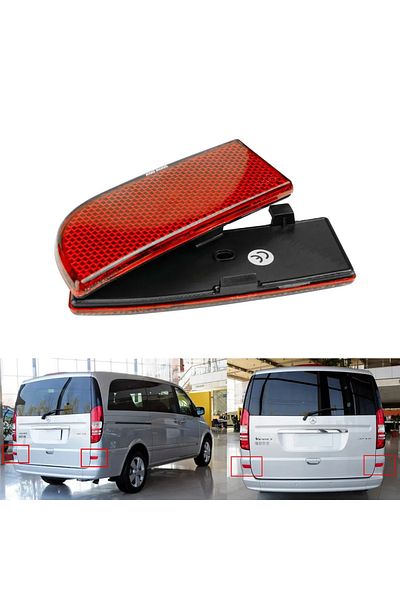 Choice عاكس مصد خلفي ANGRONG 2x عدسة حمراء بدون ضوء لسيارة Mercedes Benz W639 Vito Viano 2003-2014