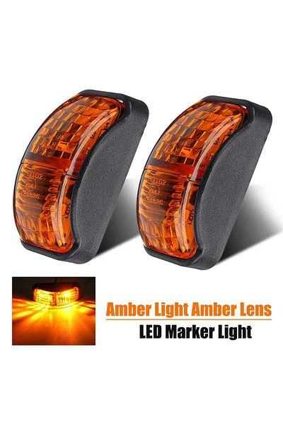 Choice 2 قطعة 1/2x 12 فولت - 24 فولت 2 SMD LED سيارة شاحنة مقطورة ضوء علامة جانبية وامض مؤشر كهرماني LED