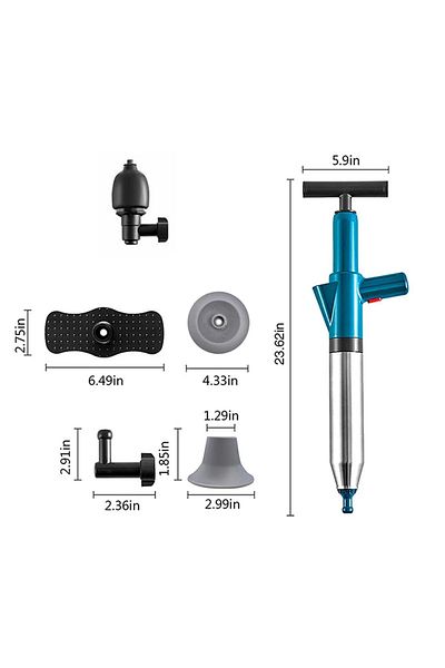Szkoy Green High Pressure Air Drain Blaster Clog Dredge Clogged Remover Toilet Plunger Bathroom Kitchen Si