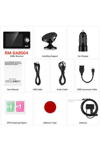 Choice Dab004 Dab Car Digital Radio Fm Receiver Bt Sd Tf Mp3 Player 2.8 Inch Screen Dab For European Car A