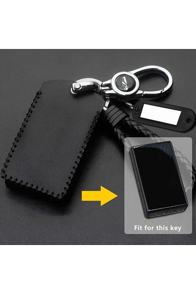Choice For Volvo Ex30 Black Key Fob Handmade Genuine Leather Car Key Case For Volvo Ex30 Remote Decoration