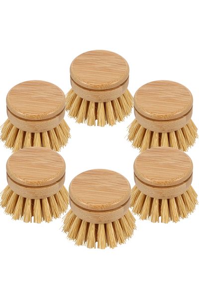 Choice 6pcs Kitchen Dish Brush Natural Bamboo Dish Scrub Kitchen Cleaning Tool Environmentally Friendly Bru