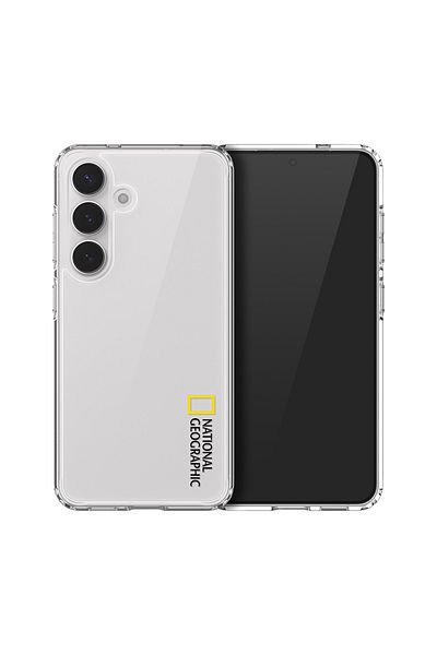 NATIONAL GEOGRAPHIC Crystal Clear Case V2 Jell Hard Galaxy S25 - Black Logo
