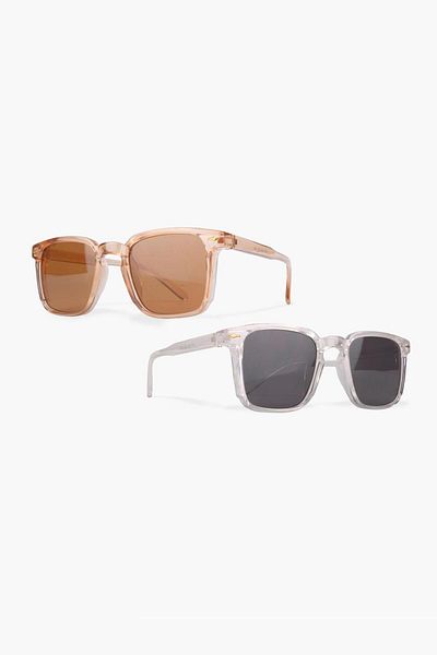 WATCHOFROYAL VintaGe Grey-Rose Women's and Men's SunGlasses Set - UV-400 C