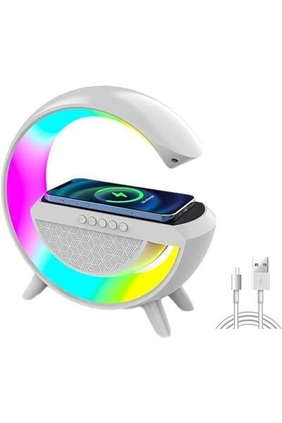 AWH 3-in-1 Wireless Charger Lamp, Bluetooth Speaker, Alarm Clock, APP Control Night Light (15W)