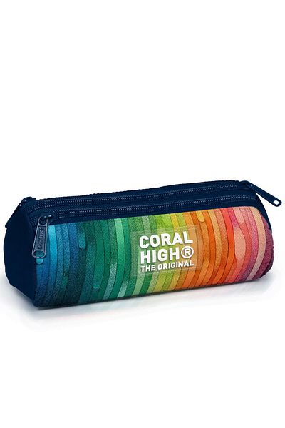 Coral High Παιδική τσάντα μολυβιού τριών τμημάτων σε μπλε ναυτικό χρώμα 11190