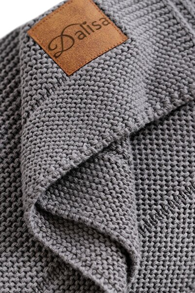 DALİSA Alina %100 Organik Pamuk Nefes Alan Örtü, Örgü Koltuk Şalı, Tv Battaniyesi