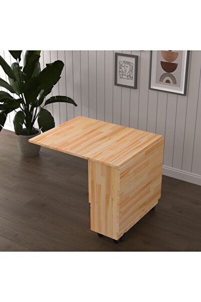 asratrend Masif Ahşap Katlanır Mutfak Yemek Çalışma Masası Masif-01